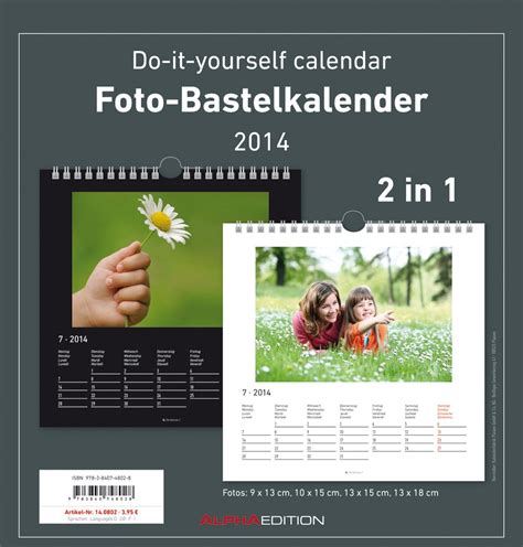 Foto Bastelkalender 2 In 1 Schwarz Weiss Datiert 21 X 22 Cm