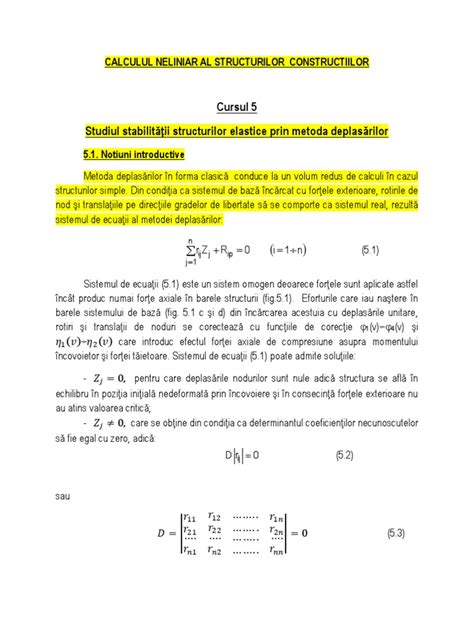 PDF Calculul Neliniar Al Structurilor Constructiilor Curs 5 DOKUMEN