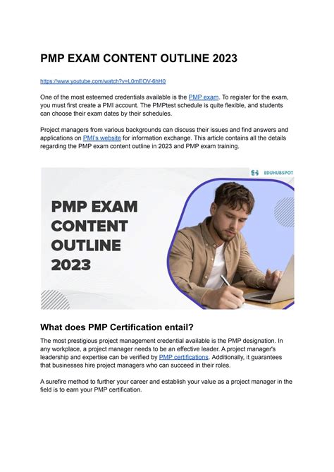 Pmp Exam Content Outline 2023 By Eduhubspot Issuu