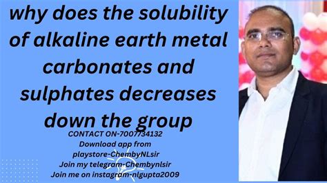 Why Does The Solubility Of Alkaline Earth Metal Carbonates And