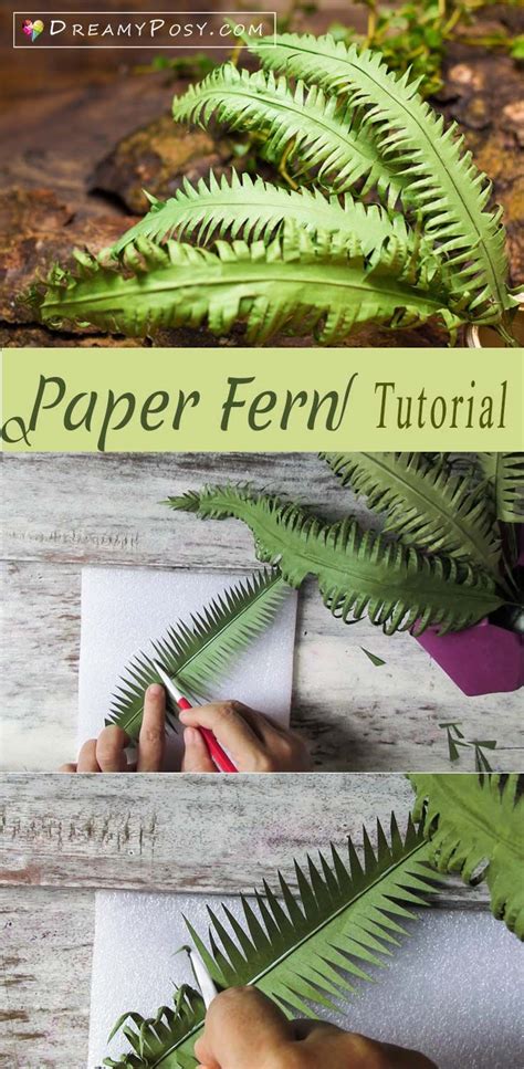 Paper Fern Tutorial Super Easy Paper Leaves Paper Flower