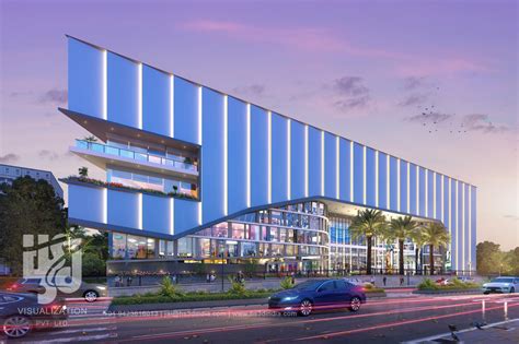 Amazing 3d Commercial Exterior Night Rendering And Elevation