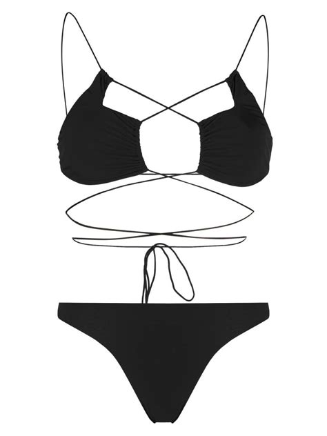 Amazuin Self Tie Cut Out Bikini Black Editorialist