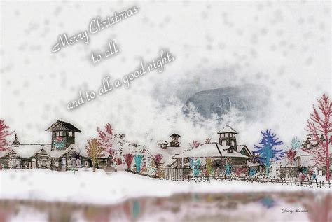 Merry Christmas Stone Mountain Snowfall Art 4x6 Photograph By George