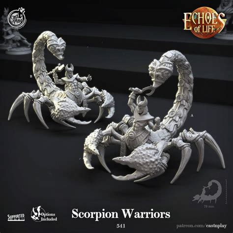 Dnd Scorpion Warriors Unpainted Miniature Etsy