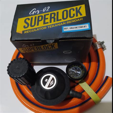 Jual Regulator Gascomp GRS 02 Superlock Modena Selang Gas 1000 PSI