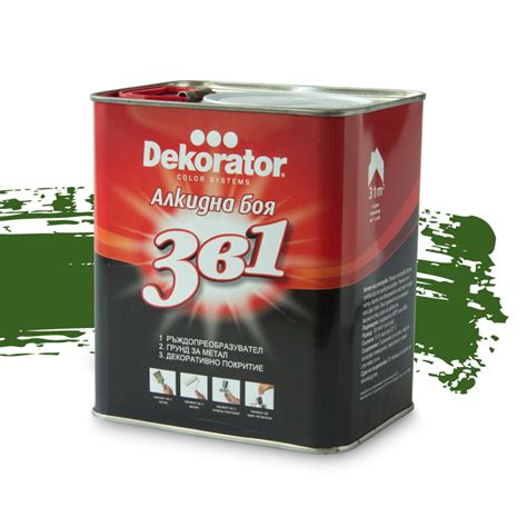 DEKORATOR Боя за метал 3 в 1, 2.5л зелена | MASTERHAUS