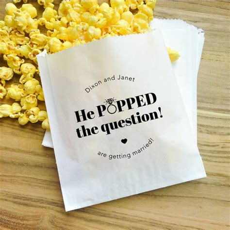 Personalized Popcorn Wedding Favor Bags Etsy