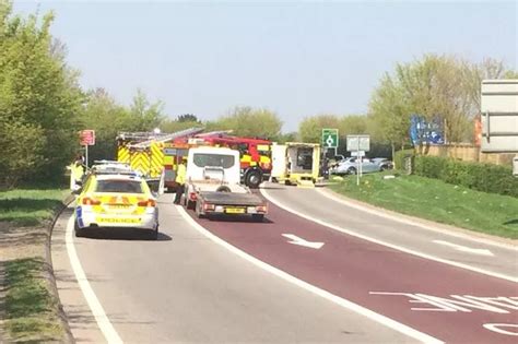 Essex Regiment Way Chelmsford Crash Pictures Show Scene As Air Ambulance Lands Essex Live