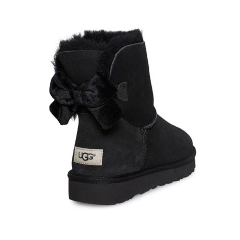 Ugg Mini Bailey Bow Ii Velvet Ribbon Black Boots Mycozyboots