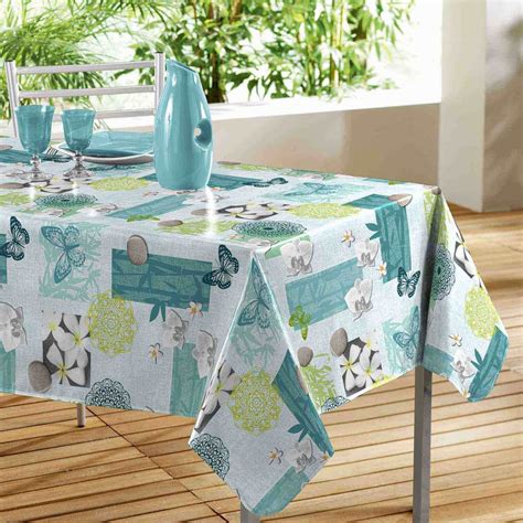 Nappe toile cirée rectangulaire 140 x 240 cm Polyester Zen