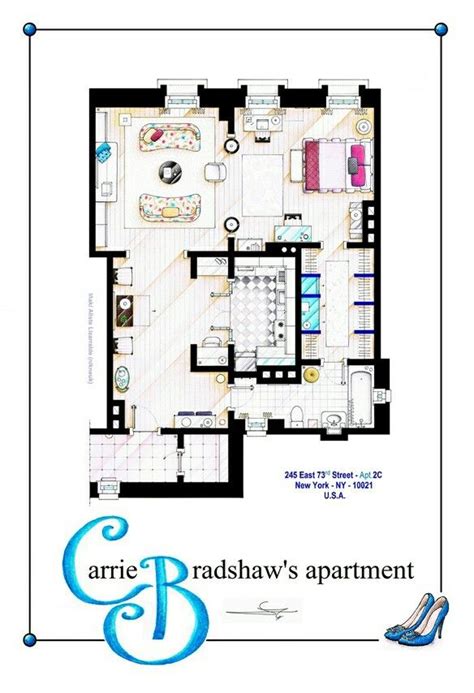 Pin By R Pereira On Planos De Casas Carrie Bradshaw Apartment Floor Plans House Floor Plans