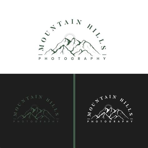 Premium Vector Mountain Hills Floral Logo Design