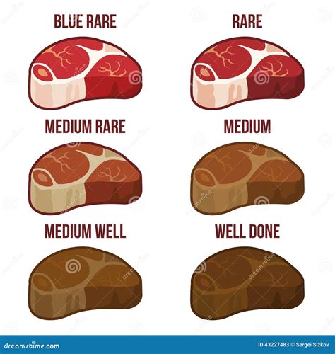 Steak Doneness Chart Cartoon Vector | CartoonDealer.com #57755751