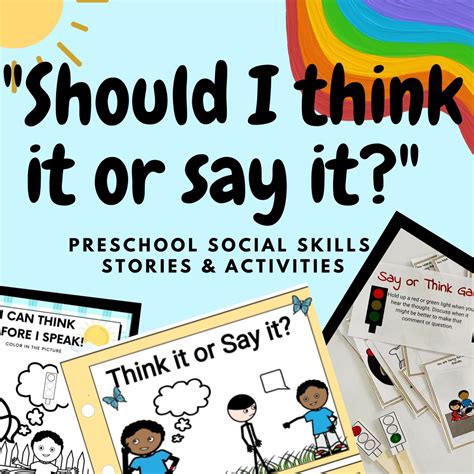 Think It Or Say It Social Story And Printable Activities Classful