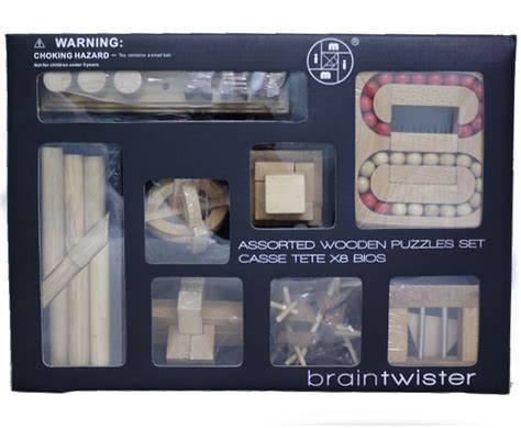 8 In 1 Brain Twister Wooden Puzzle Set