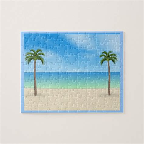 Puzzle: Daytime Beach Scene Jigsaw Puzzle | Zazzle.com