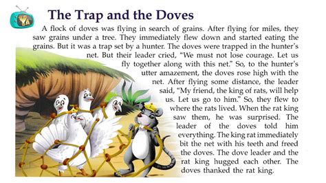 English Reading Practice The Doves And The Hunter Story Stories