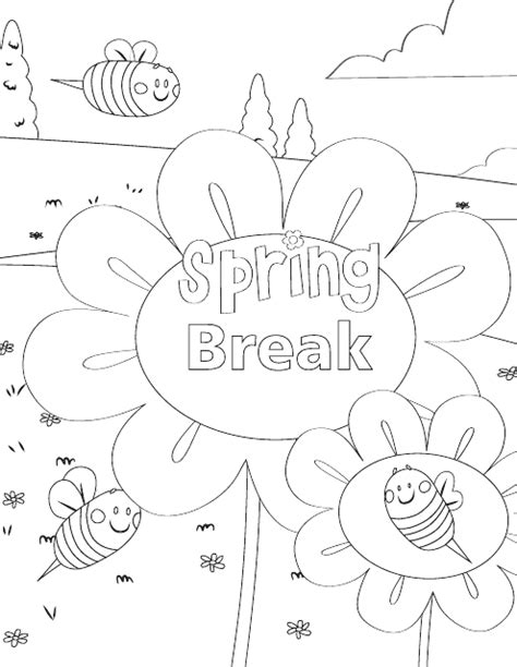 Spring Break Coloring Page Download Printable Pdf Templateroller