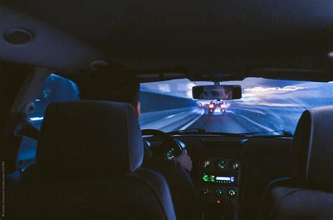 "Man In The Car Driving On The Highway At Night" by Stocksy Contributor ...