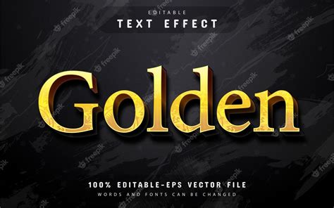 Premium Vector Golden 3d Text Effect Editable