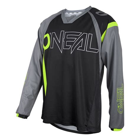 O Neal Element Hybrid Fr Jersey Trikot Lang Schwarz Grau Gelb