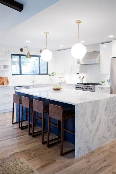 Modern Kitchen With Waterfall Island The Urban Decor