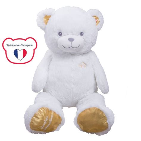 Peluche Géante Gaston l Ourson Doré 100 cm de Piou Piou et Merveilles