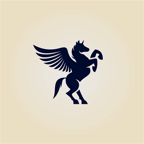 pegasus silhouette winged horse logo 16970587 Vector Art at Vecteezy