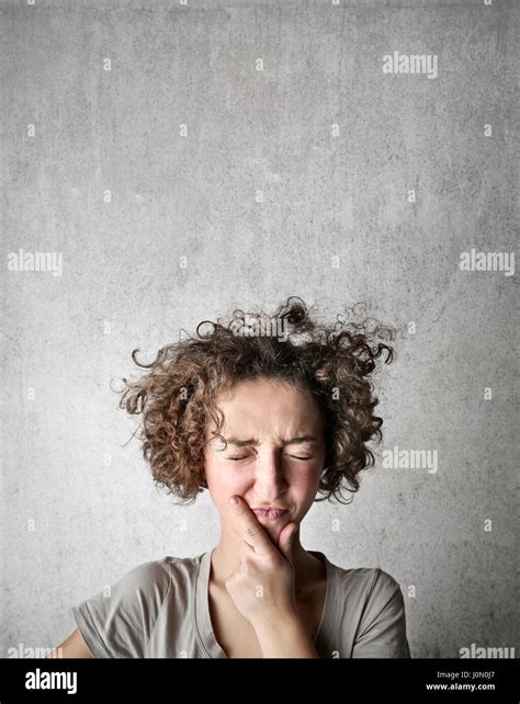 Woman Thinking Hard Stock Photo Alamy