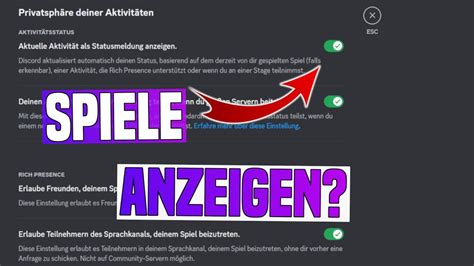 Discord SPIEL AKTIVITÄT deaktivieren Spiele NICHT ZEIGEN Tutorial