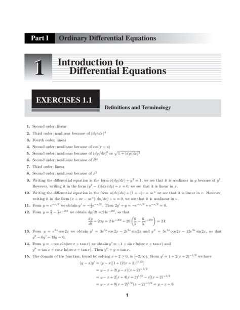 Pdf Part I Ordinary Differential Equations 1 1 Introduction To