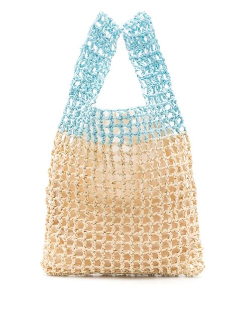 Nannacay Federica Crochet Knit Raffia Bag Farfetch Raffia Bag