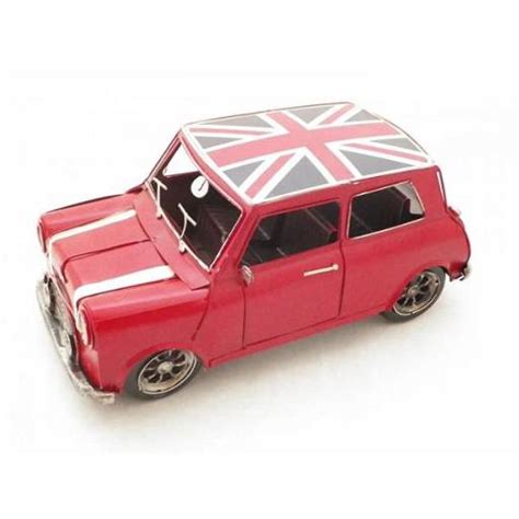 1960 Red Mini Cooper With British Flag On The Roof Model Car