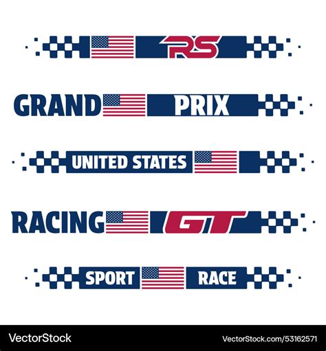 Racing Labels Usa Royalty Free Vector Image Vectorstock