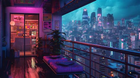 Cyberpunk Cityscape View