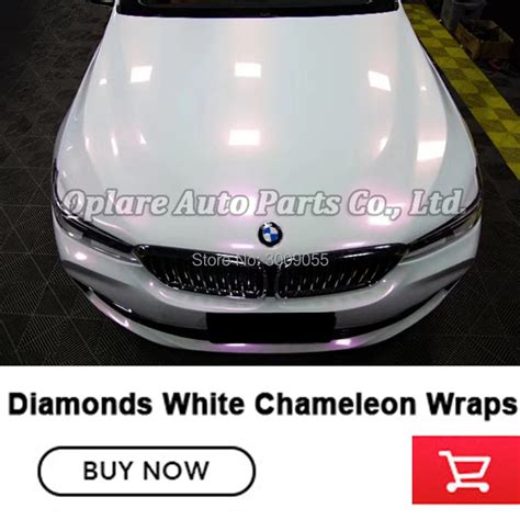 Höchste qualität glänzend Diamant weiß rosa vinyl wrap folie glänzend