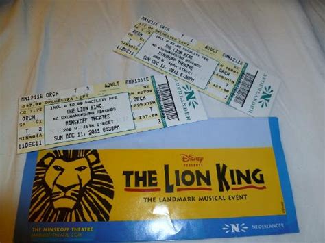 Tickets For The Show Picture Of The Lion King New York City