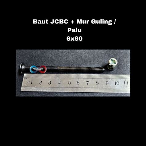 Baut JCBC Hitam M6x90 Baut Knockdown Mur Guling Palu Per 10 Pcs