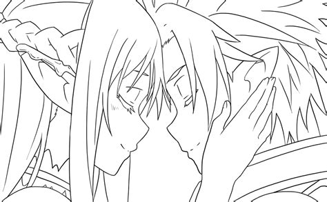 Sword Art Online Kirito And Asuna Coloring Pages Sketch Coloring Page