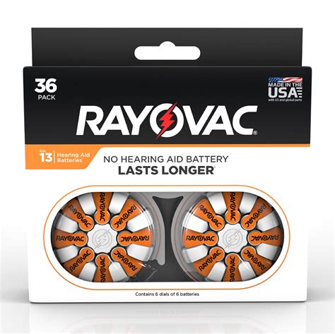 Rayovac Size 13 Hearing Aid Batteries 36 Pack 13 36 Walmart