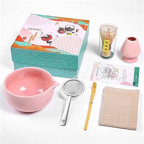 Amazon De ZENRC Ceremony Pink Matcha Set Traditioneller Bambus