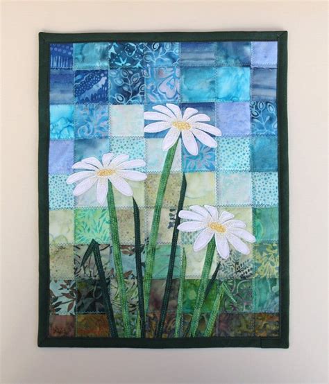 Batik Daisy Quilted Wall Hanging Art Quilt Pattern Or Kit By