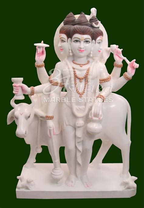 White Traditional Lord Dattatreya Marble Statue For Temple At Rs