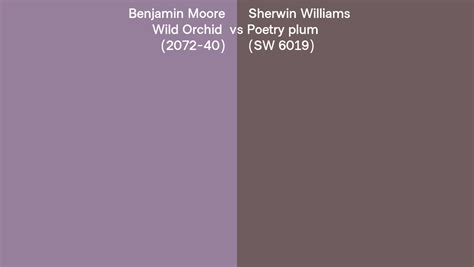 Benjamin Moore Wild Orchid 2072 40 Vs Sherwin Williams Poetry Plum