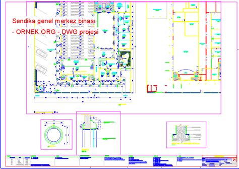 Sendika Genel Merkez Binas Dwg Projesi Autocad Projeler