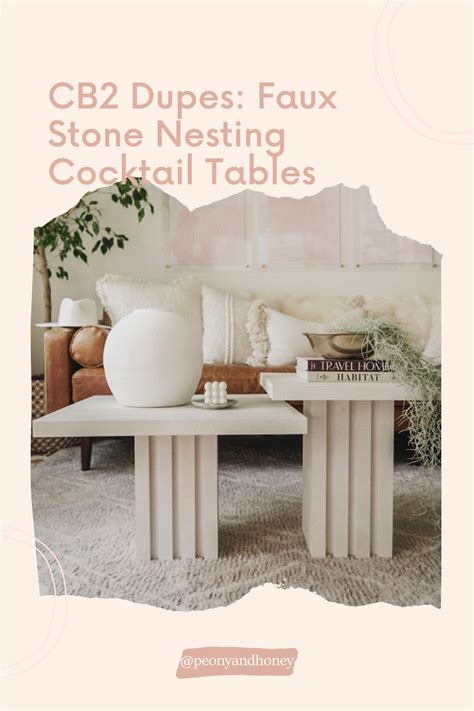 Cb Nesting Coffee Cocktail Tables Faux Stone Travertine Home Depot