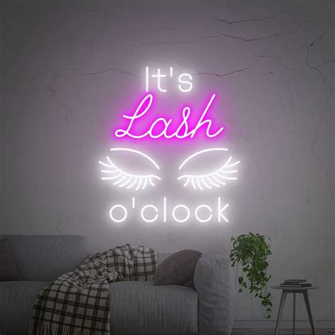 It S Lash O Clock Neon Sign Custom Neon Signs Lashes Personalized