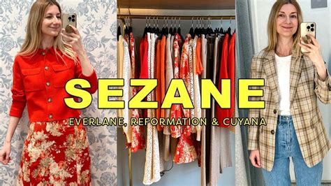 SEZANE Haul Everlane Reformation And Cuyana Try On Shop With Me