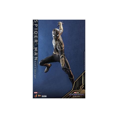 Hot Toys Spider Man Black Gold Suit Sixth Scale Figure